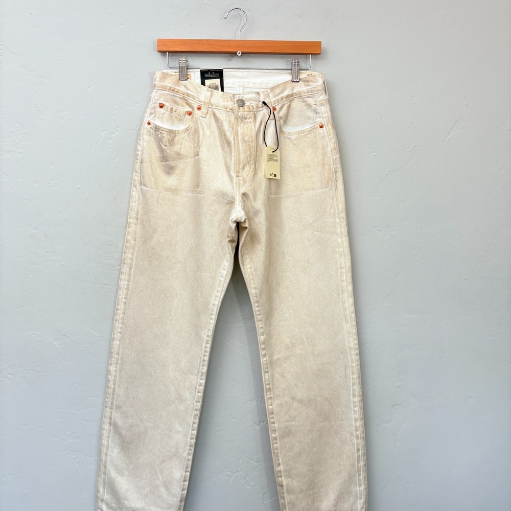 Levi's 501 90's Jeans Women Size 28 x 30 White Metallic Gold Straight Leg New - Picture 2 of 14